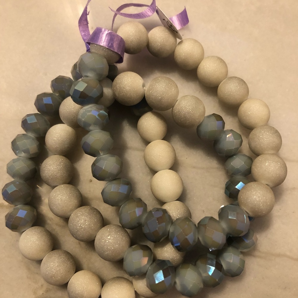 Beaded cuff bracelets (set of 3)